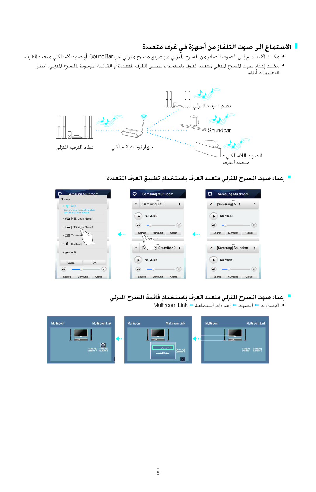 Samsung HW-H751/UM manual يلزنلما حرسلما ةمئاق مادختساب فرغلا ددعتم يلزنلما 