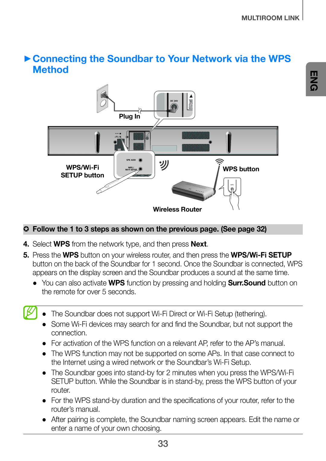 Samsung HW-H751/XV manual Follow the 1 to 3 steps as shown on the previous page. See 