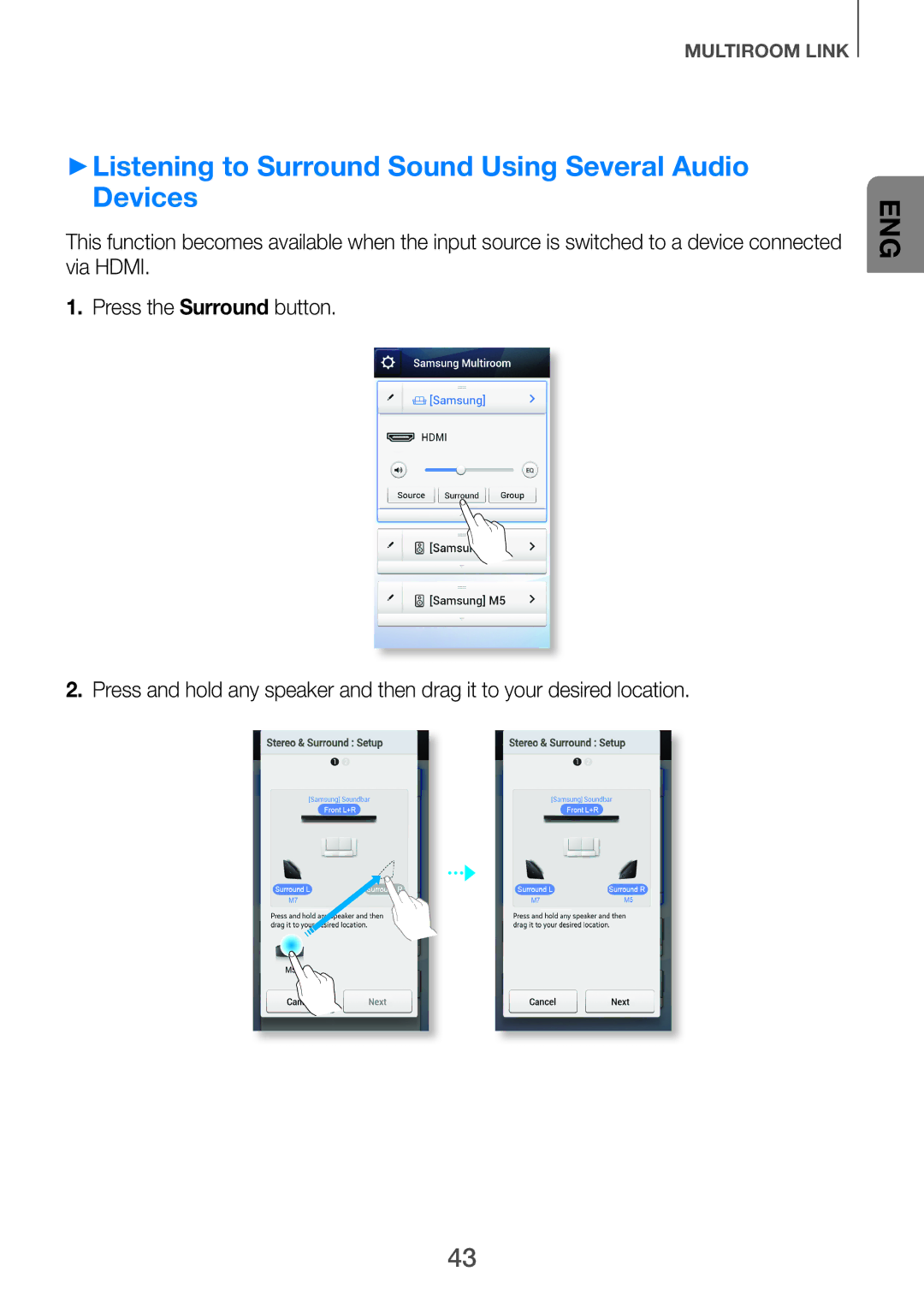 Samsung HW-H751/XV manual ++Listening to Surround Sound Using Several Audio Devices 