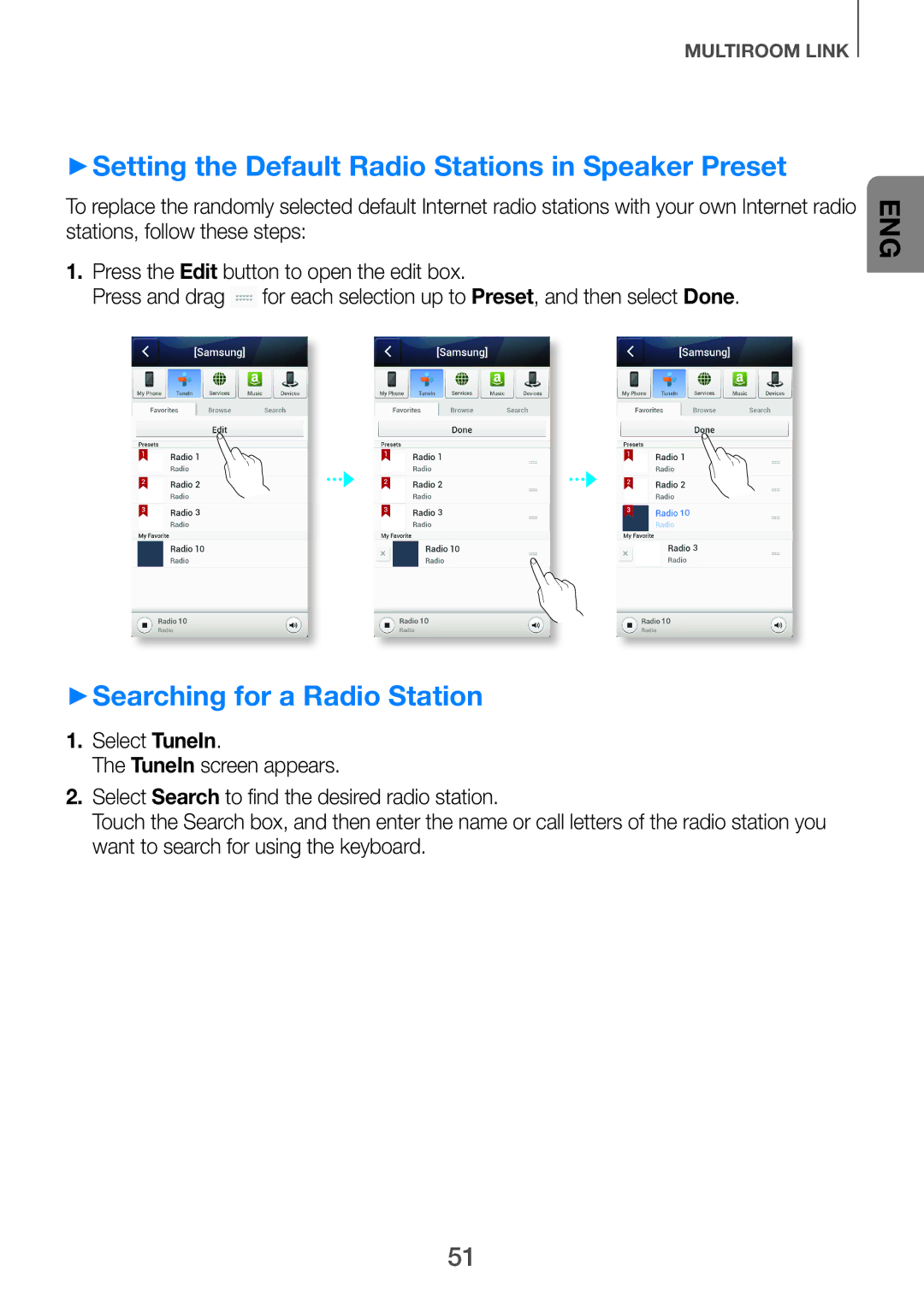 Samsung HW-H751/XV manual ++Setting the Default Radio Stations in Speaker Preset, ++Searching for a Radio Station 