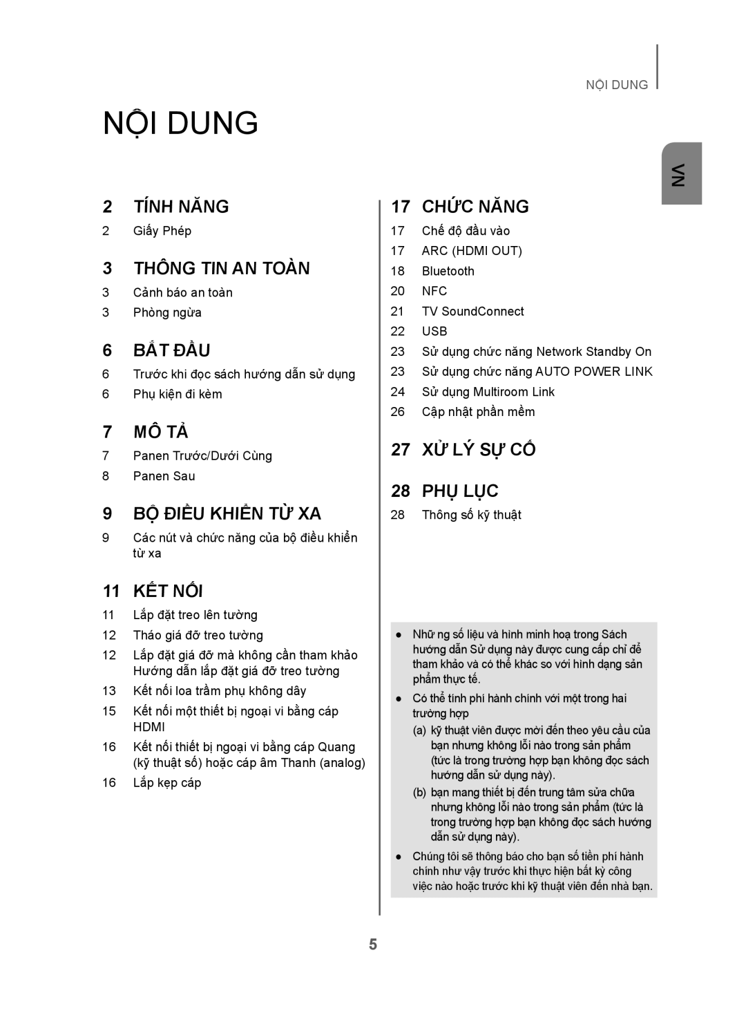 Samsung HW-H751/XV manual NỘI Dung, 11 KẾT NỐI 