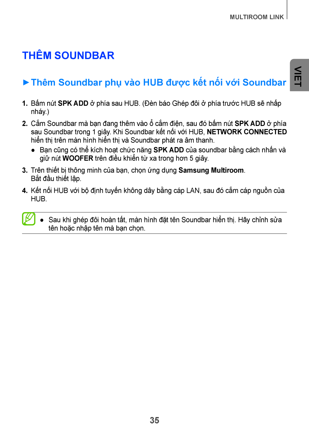 Samsung HW-H751/XV manual ++Thêm Soundbar phụ vào HUB được kết nối với Soundbar 