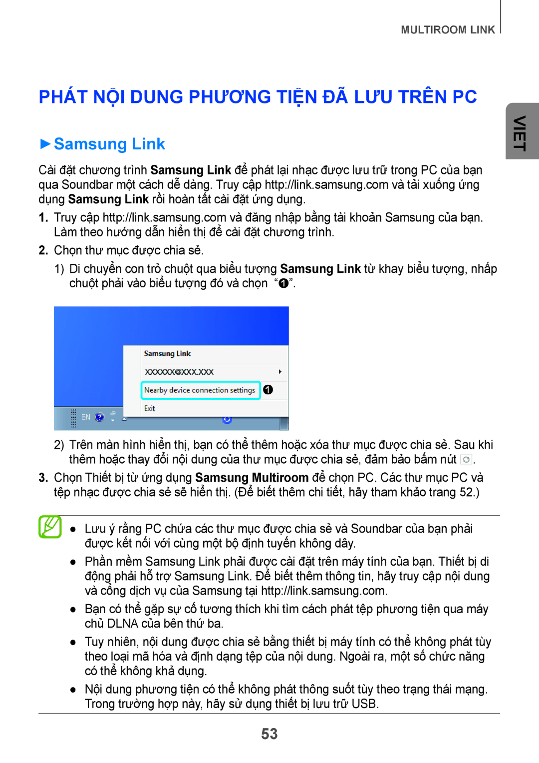 Samsung HW-H751/XV manual Phát nội dung phương tiện đã lưu trên PC, ++Samsung Link 