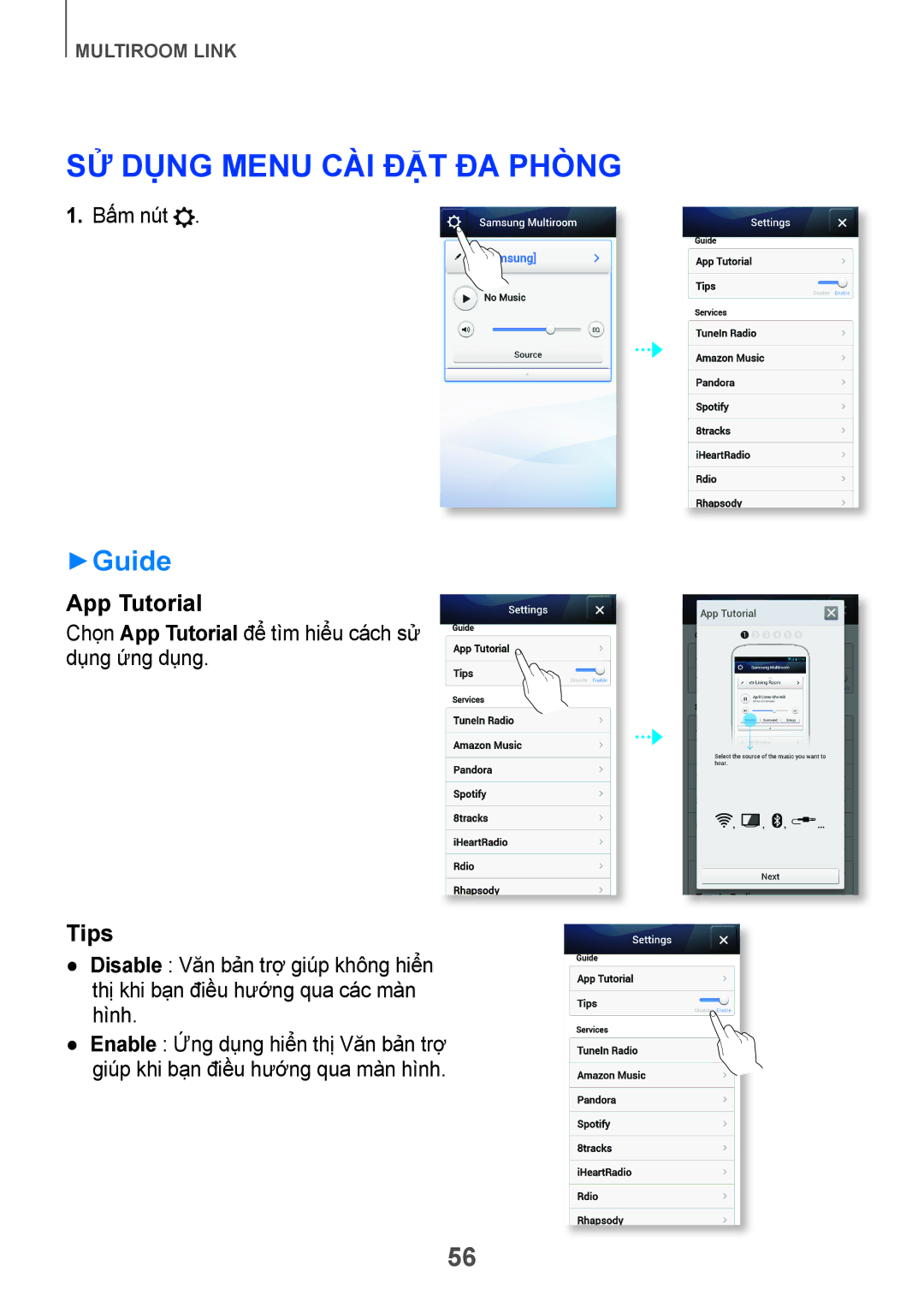 Samsung HW-H751/XV manual Sử dụng menu cài đặt đa phòn, ++Guide 