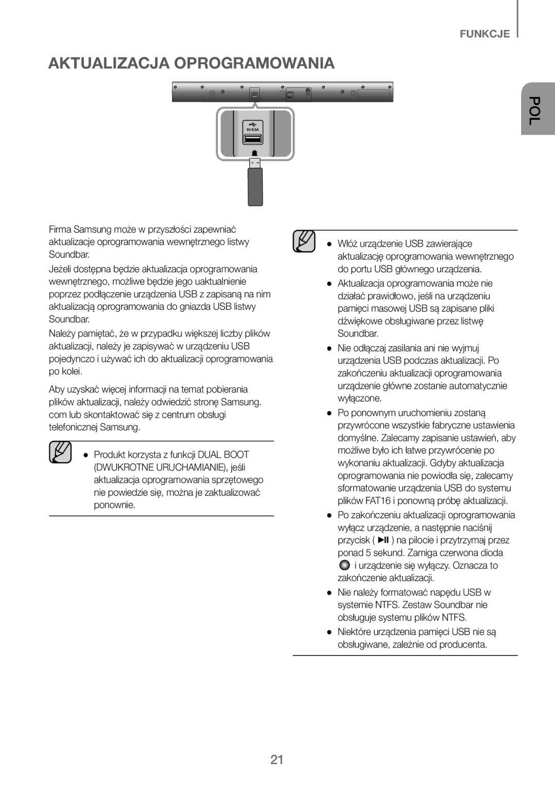 Samsung HW-J250/EN manual Aktualizacja Oprogramowania 