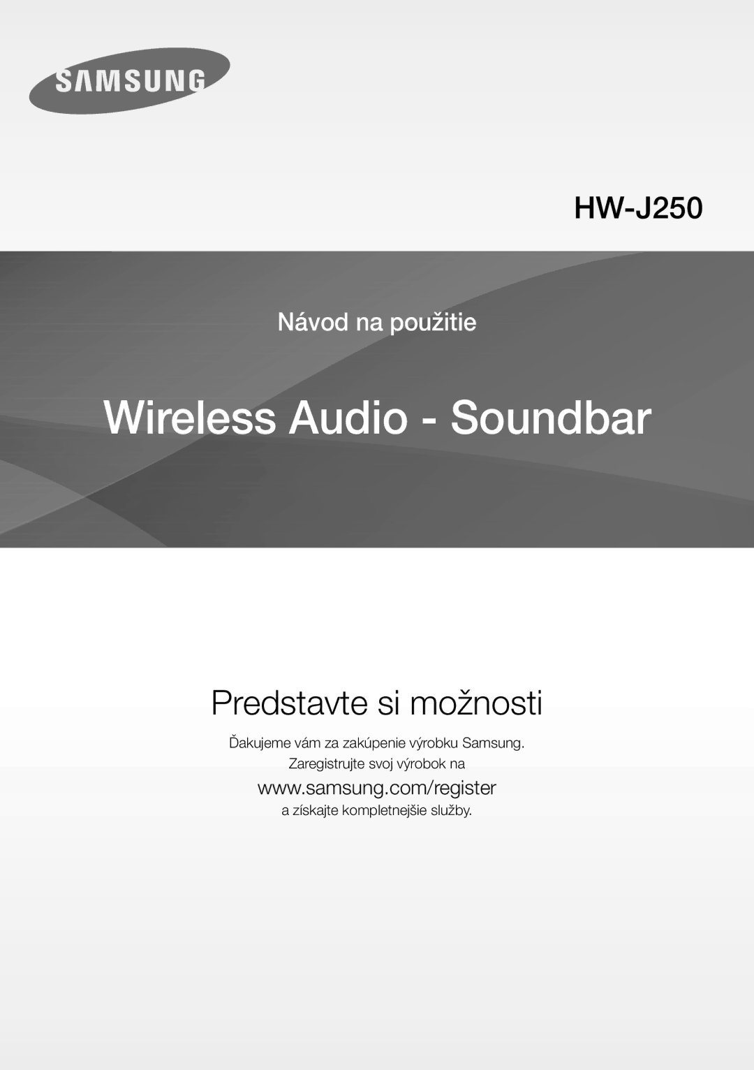 Samsung HW-J250/EN manual Predstavte si možnosti 