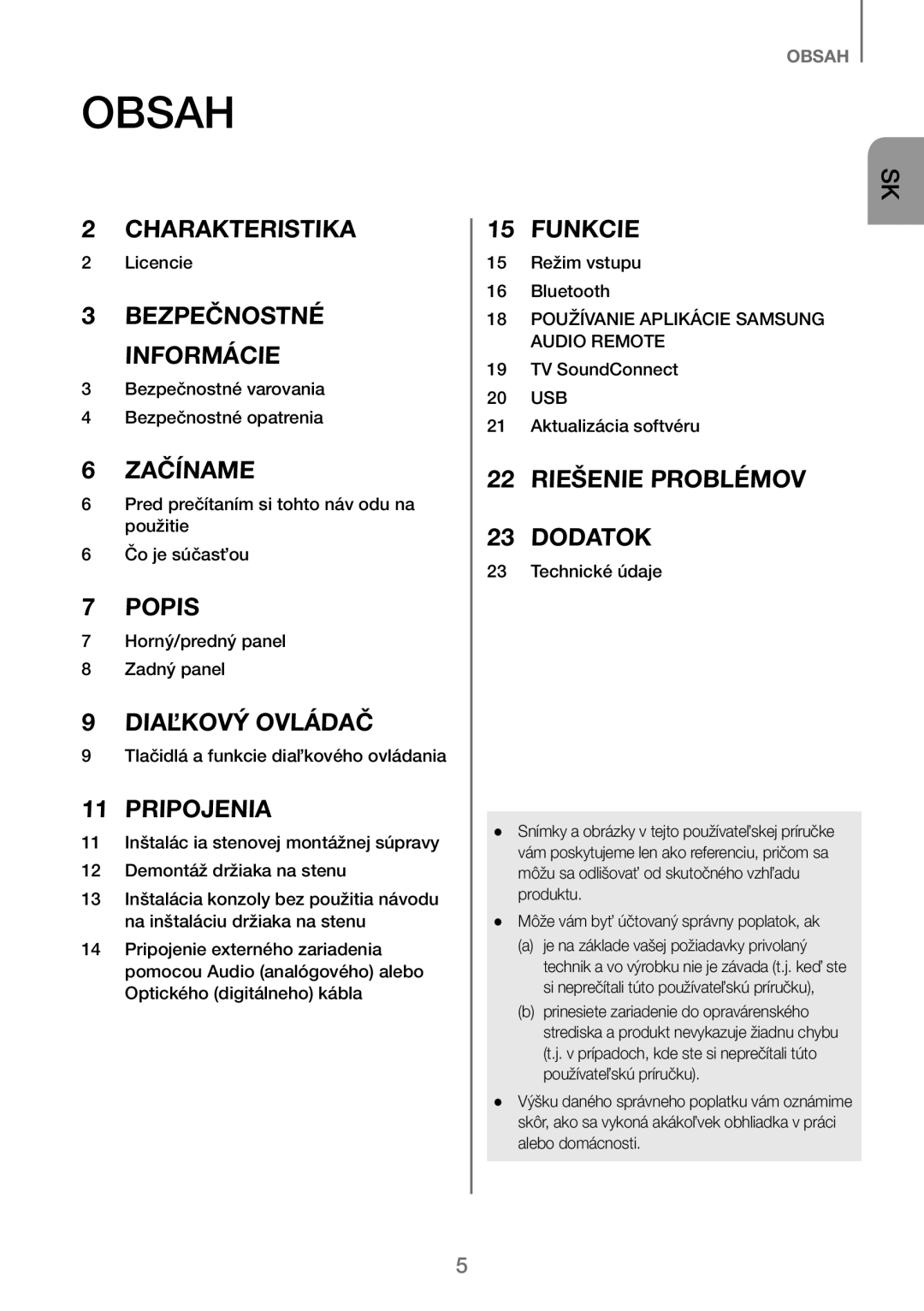 Samsung HW-J250/EN manual Obsah 