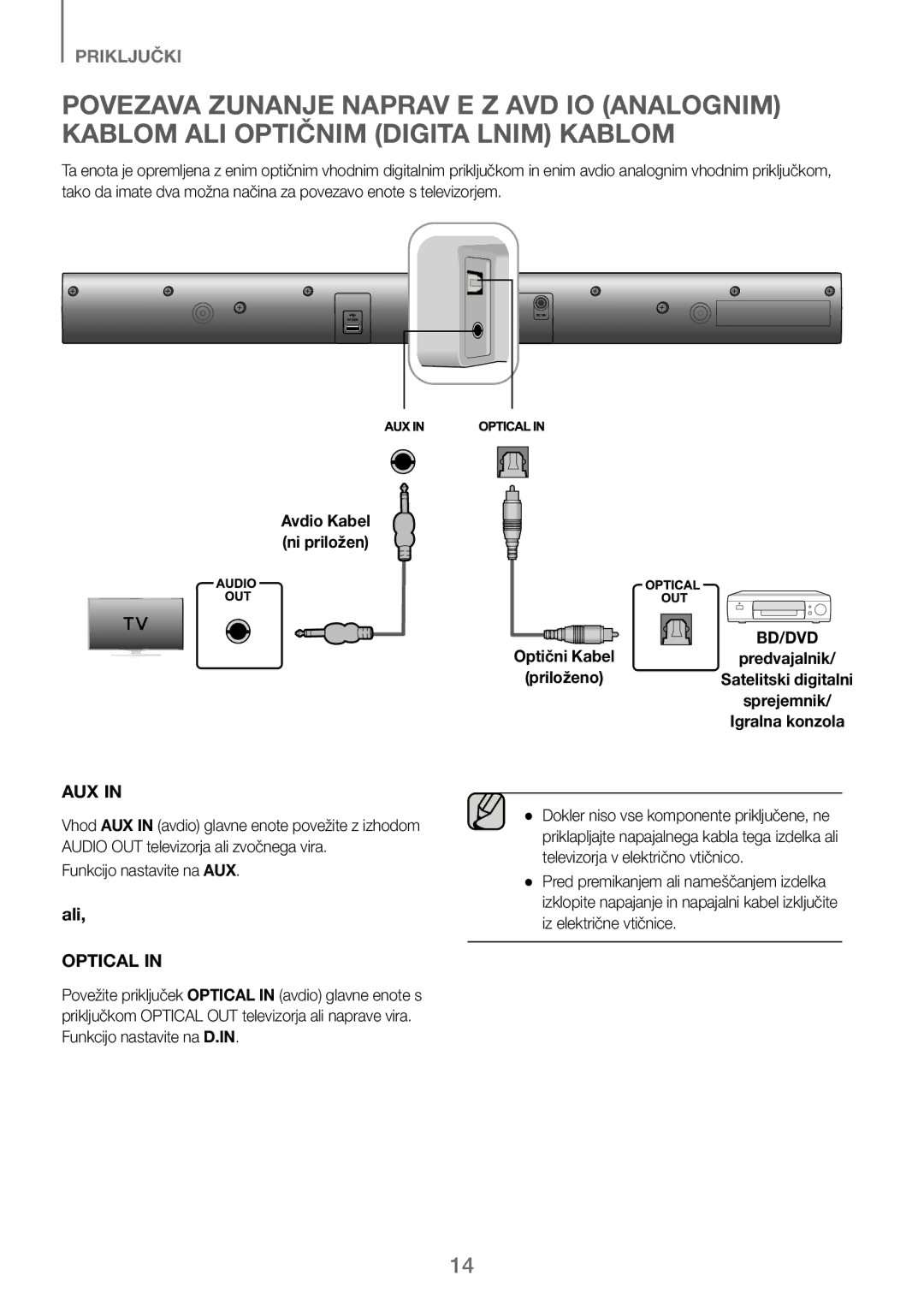 Samsung HW-J250/EN manual Funkcijo nastavite na AUX, Predvajalnik 