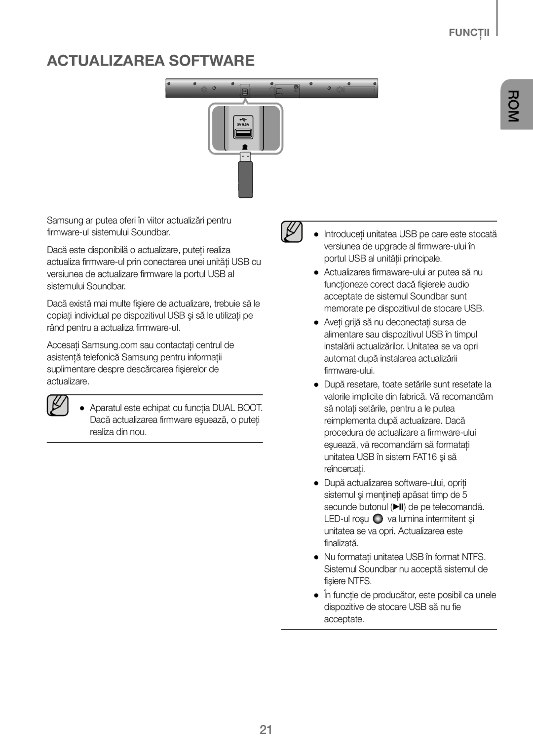 Samsung HW-J250/EN manual Actualizarea Software 