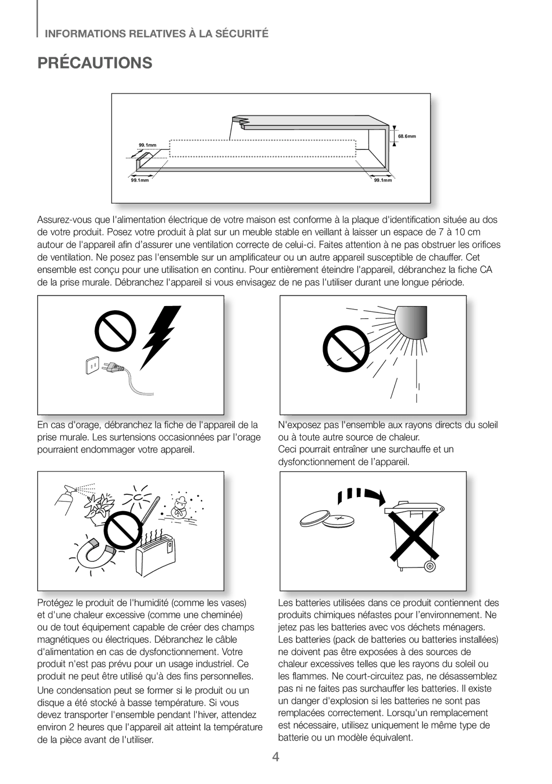 Samsung HW-J250/EN manual Précautions 