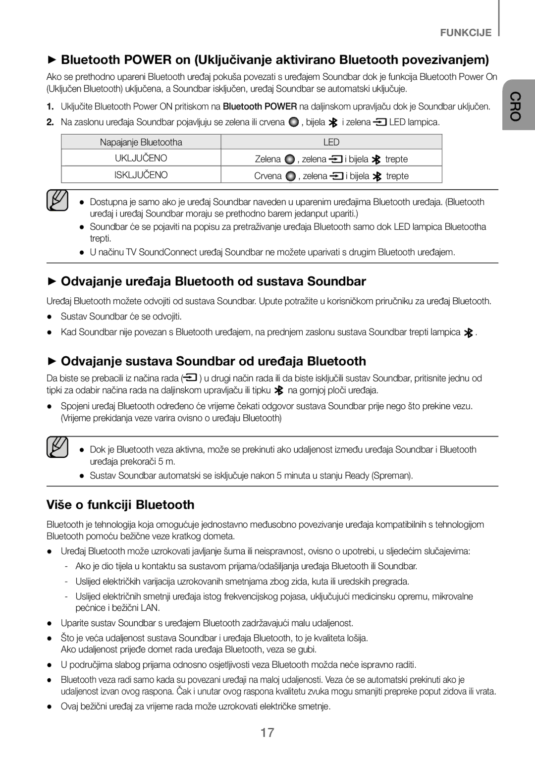 Samsung HW-J250/EN ++Odvajanje uređaja Bluetooth od sustava Soundbar, ++Odvajanje sustava Soundbar od uređaja Bluetooth 