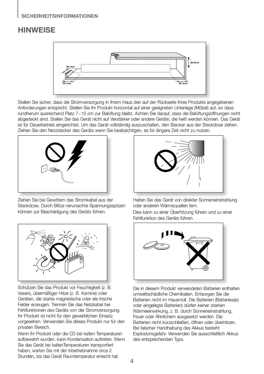 Samsung HW-J250/EN manual Hinweise 