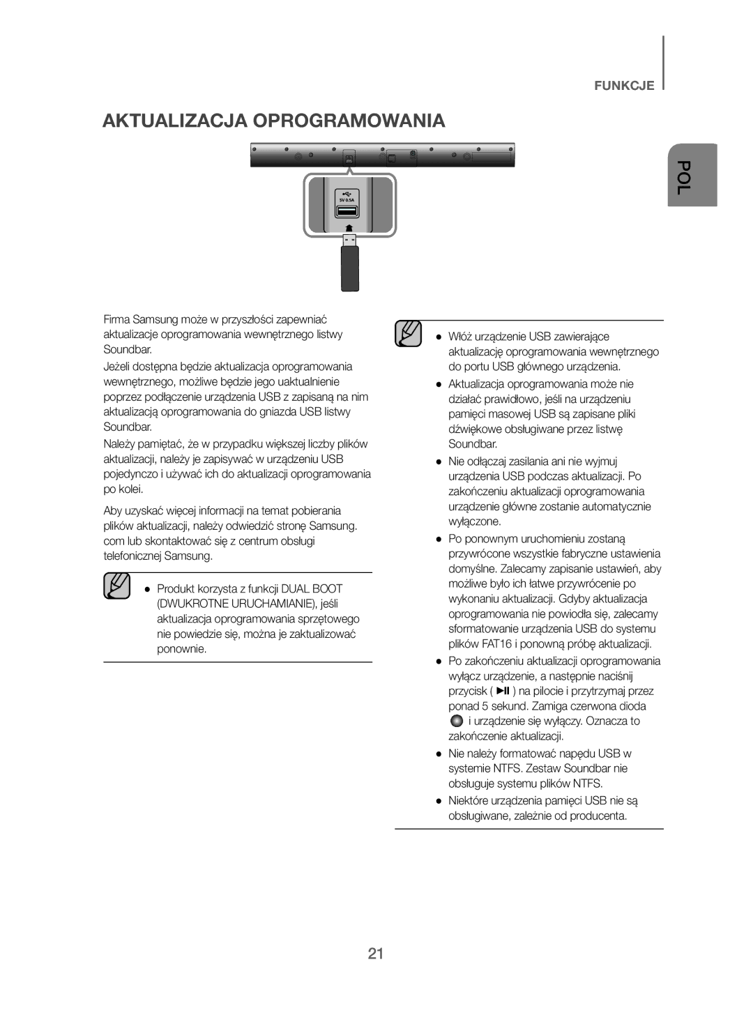 Samsung HW-J250/EN manual Aktualizacja Oprogramowania 