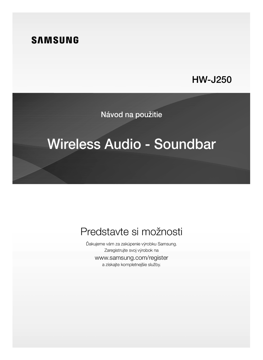 Samsung HW-J250/EN manual Predstavte si možnosti 