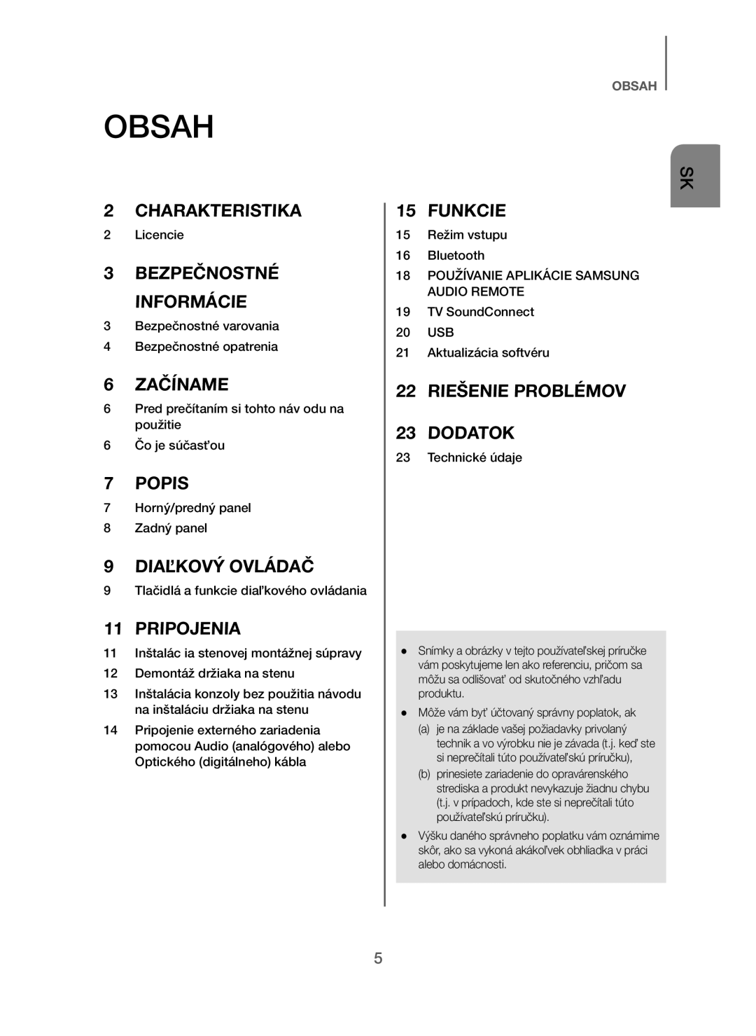 Samsung HW-J250/EN manual Obsah 