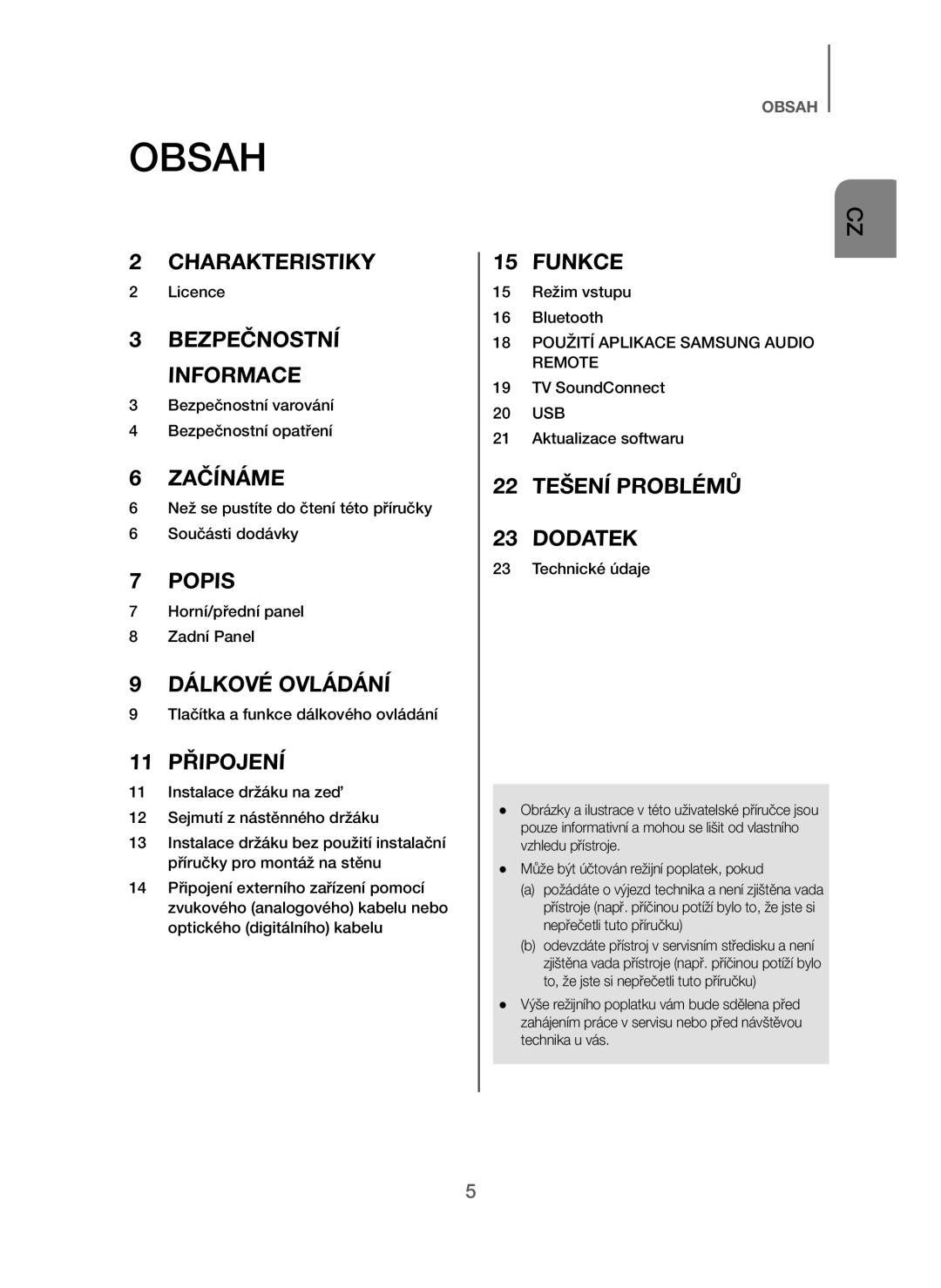 Samsung HW-J250/EN Bezpečnostní varování Bezpečnostní opatření, Než se pustíte do čtení této příručky Součásti dodávky 