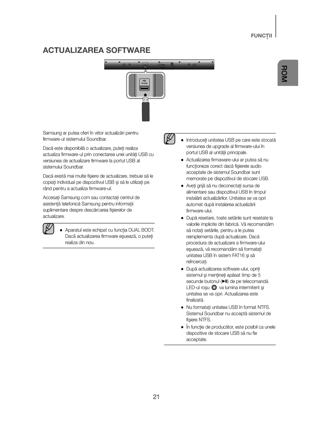 Samsung HW-J250/EN manual Actualizarea Software 