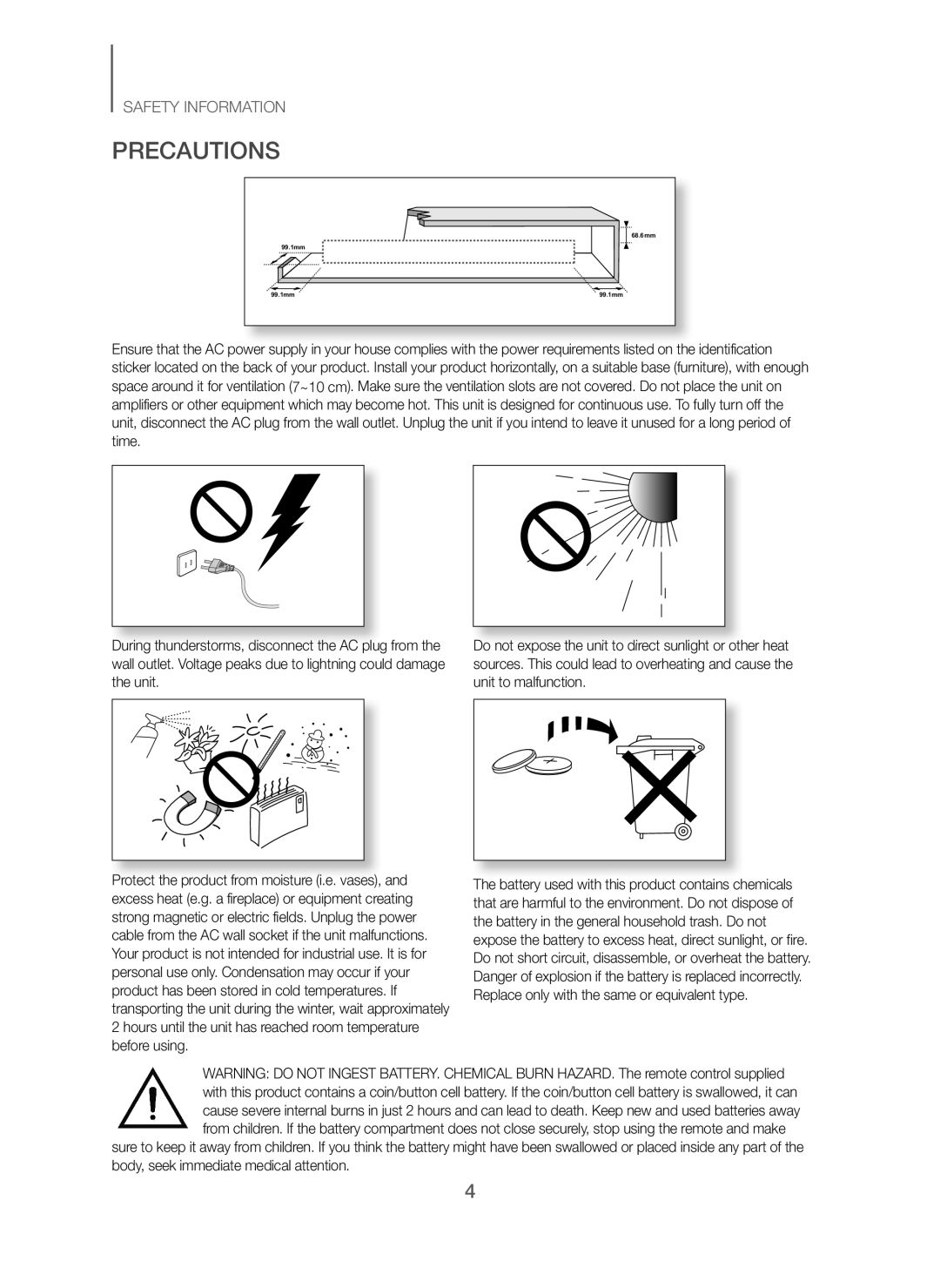 Samsung HW-J250/EN manual Precautions 