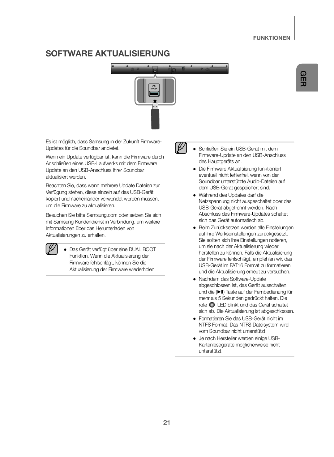 Samsung HW-J250/EN manual Software Aktualisierung 