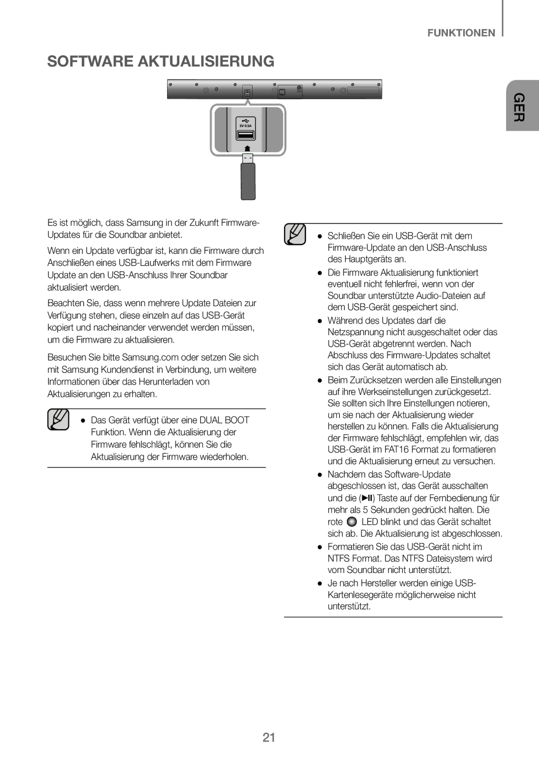 Samsung HW-J250/EN manual Software Aktualisierung 