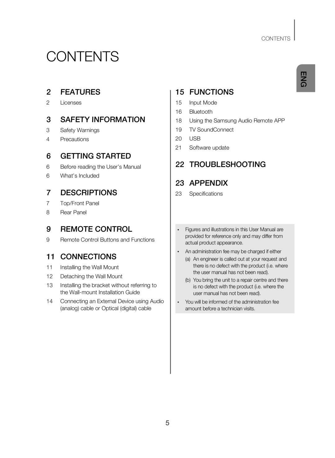 Samsung HW-J250/UM manual Contents 