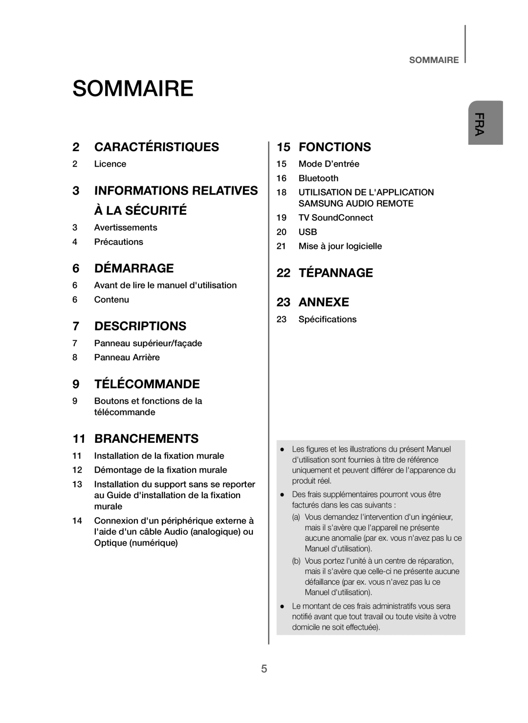 Samsung HW-J250/ZF manual Sommaire, Branchements 