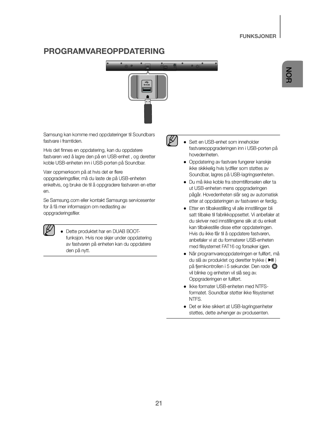 Samsung HW-J260/XE manual Programvareoppdatering 