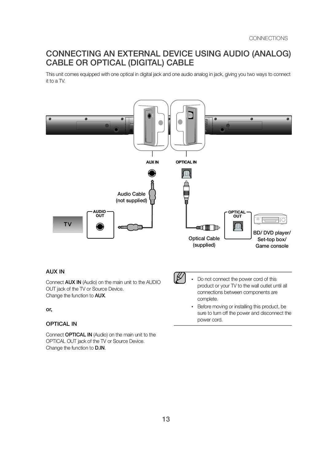 Samsung HW-J355/EN manual Aux 