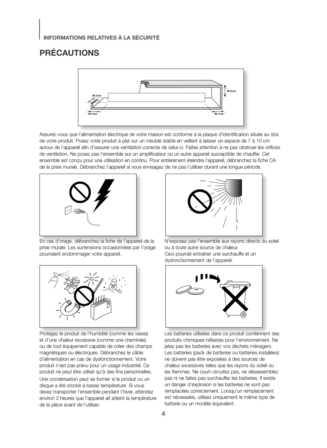 Samsung HW-J355/EN manual Précautions 