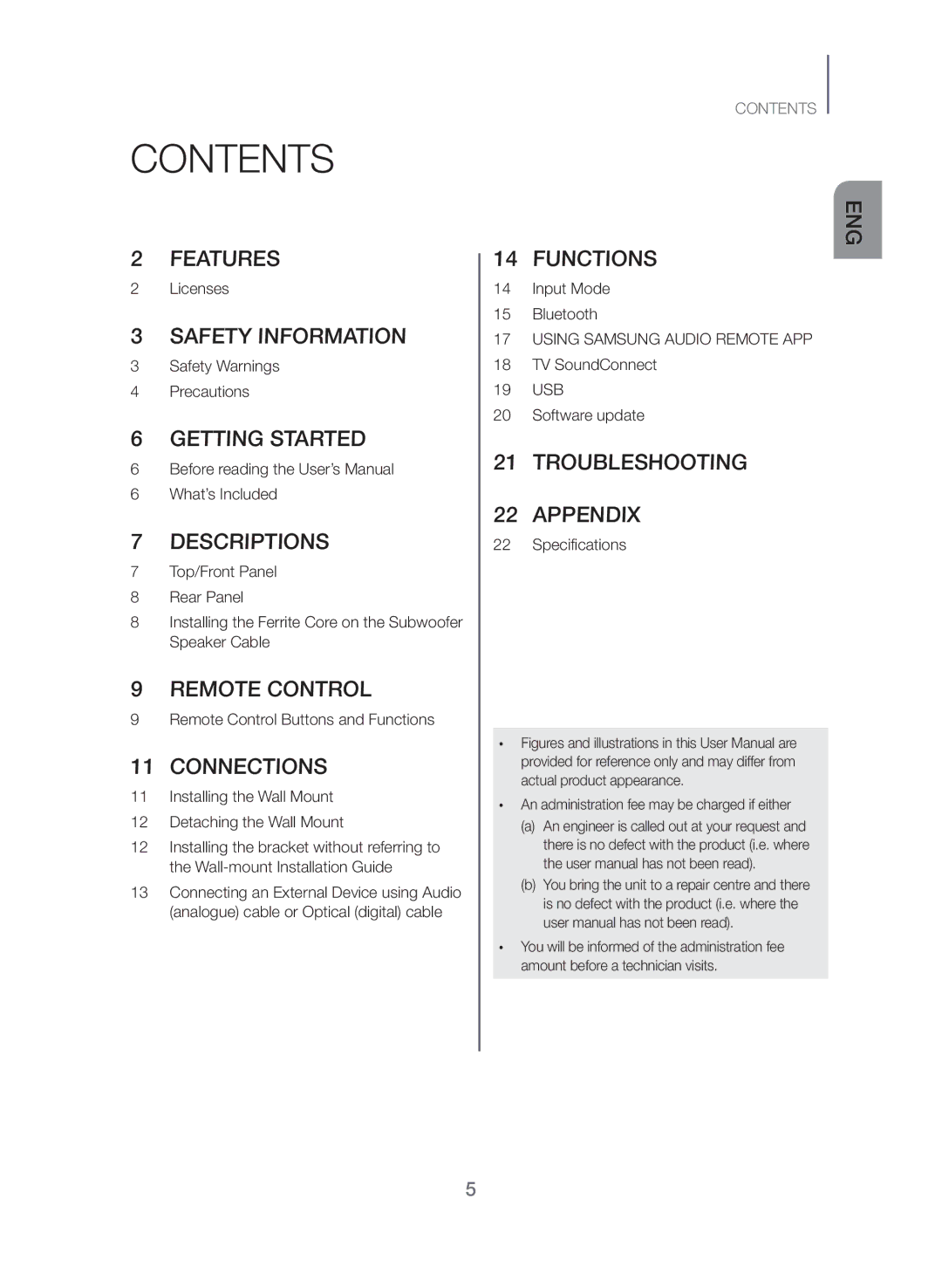 Samsung HW-J355/EN manual Contents 