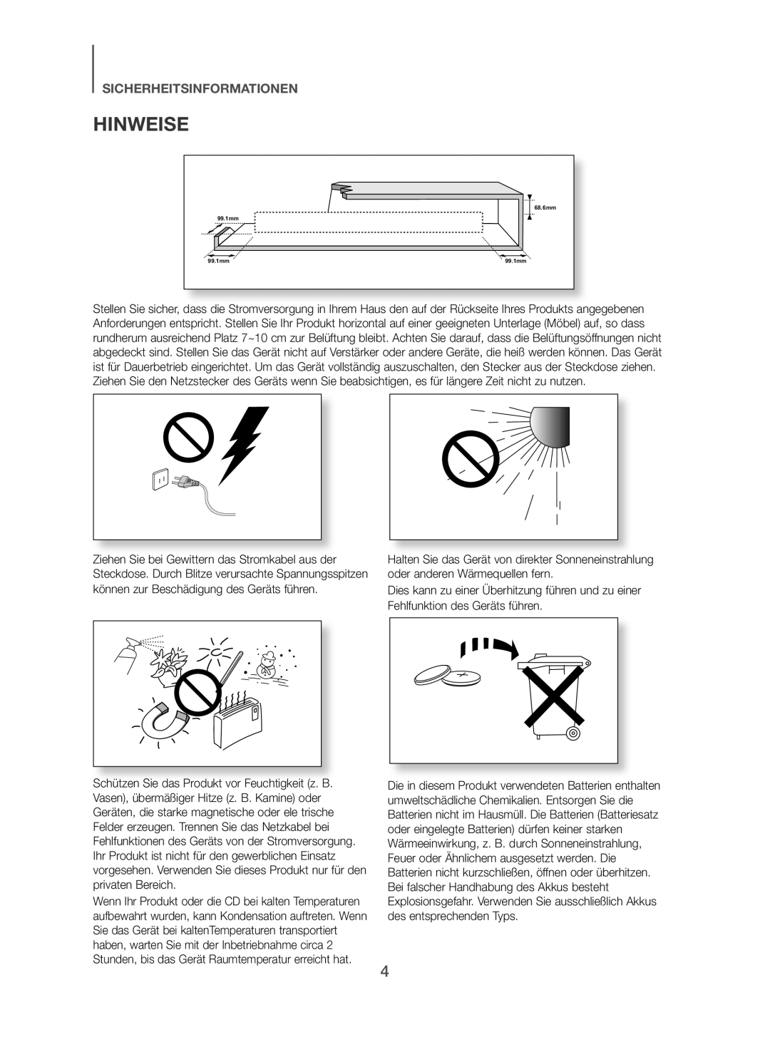 Samsung HW-J355/EN manual Hinweise 