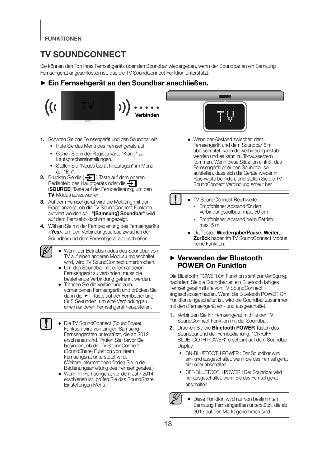 Samsung HW-J355/EN ++Ein Fernsehgerät an den Soundbar anschließen, ++Verwenden der Bluetooth Power On Funktion, Verbinden 