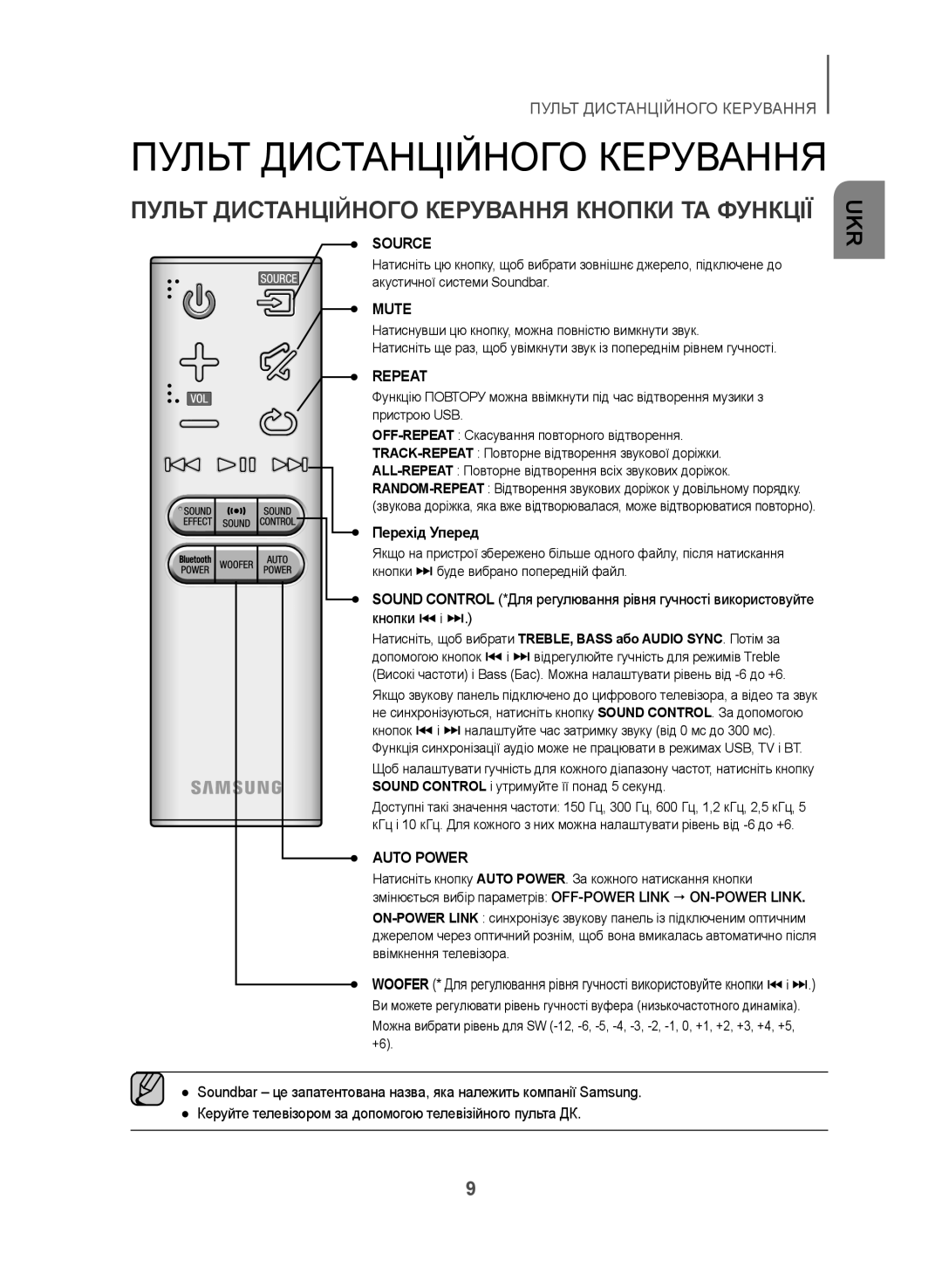 Samsung HW-J355/RU manual Пульт Дистанційного Керування Кнопки ТА Функції, Перехід Уперед 