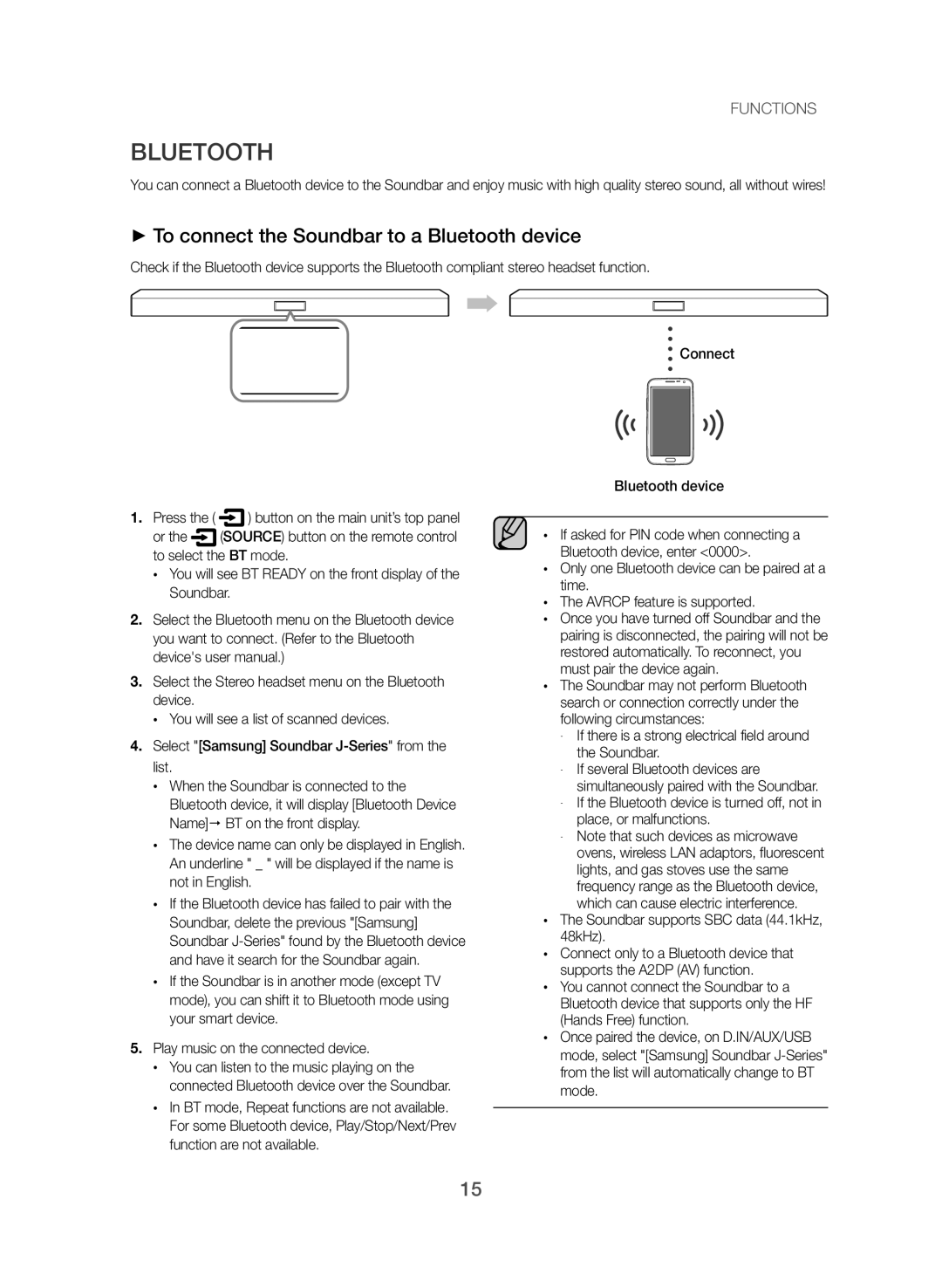 Samsung HW-J355/SQ manual ++To connect the Soundbar to a Bluetooth device 