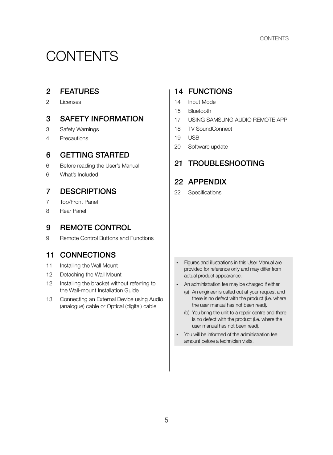 Samsung HW-J355/UM manual Contents 