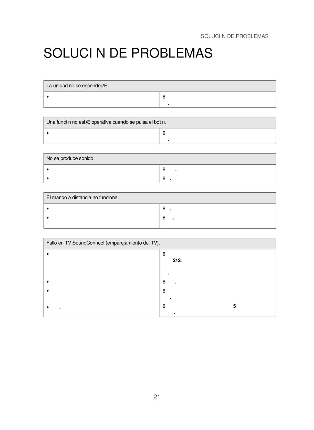 Samsung HW-J355/ZF manual Solución DE Problemas 