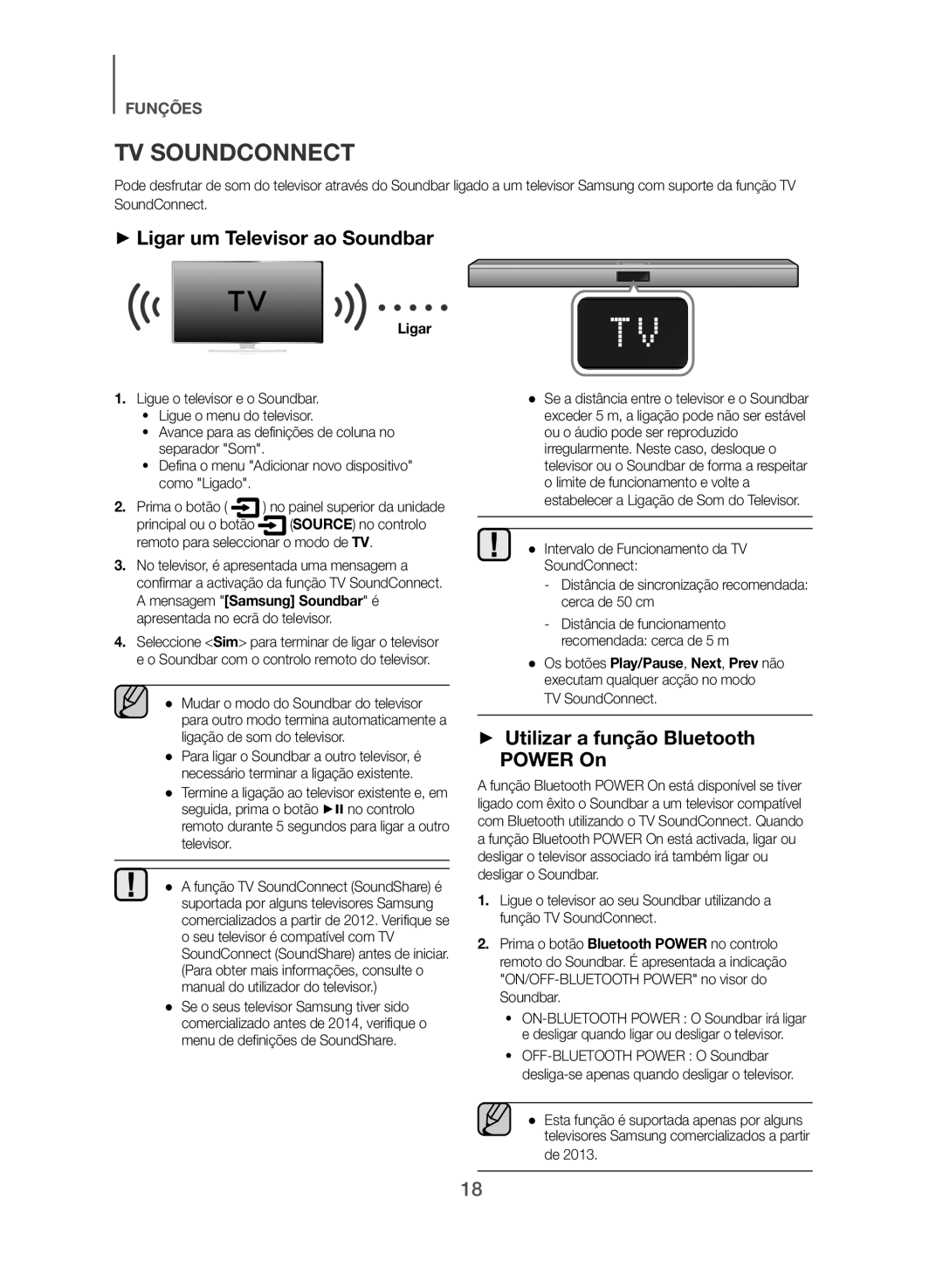 Samsung HW-J355/ZF manual ++Ligar um Televisor ao Soundbar, ++ Utilizar a função Bluetooth Power On, Source no controlo 