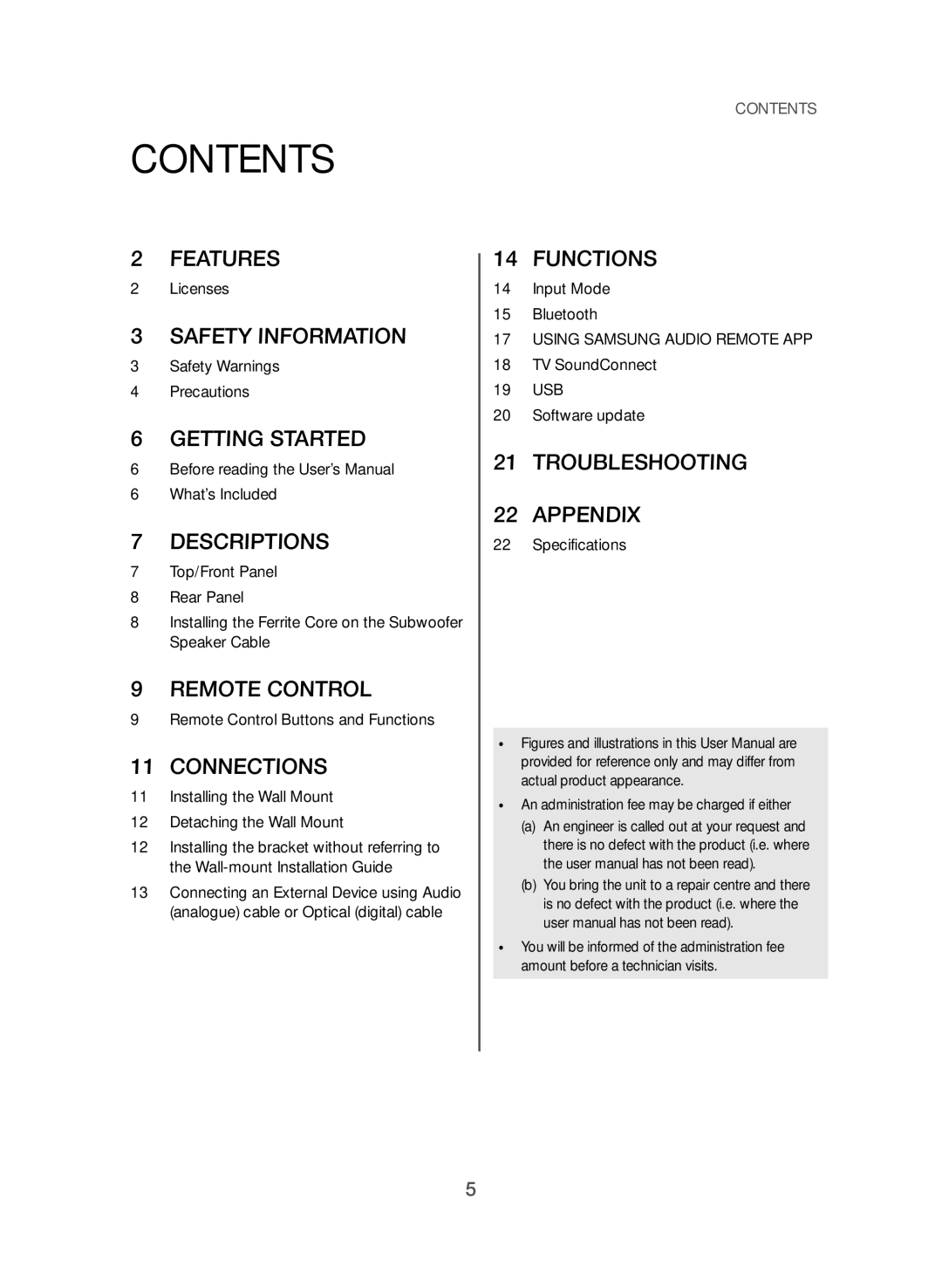 Samsung HW-J365/XE manual Contents 