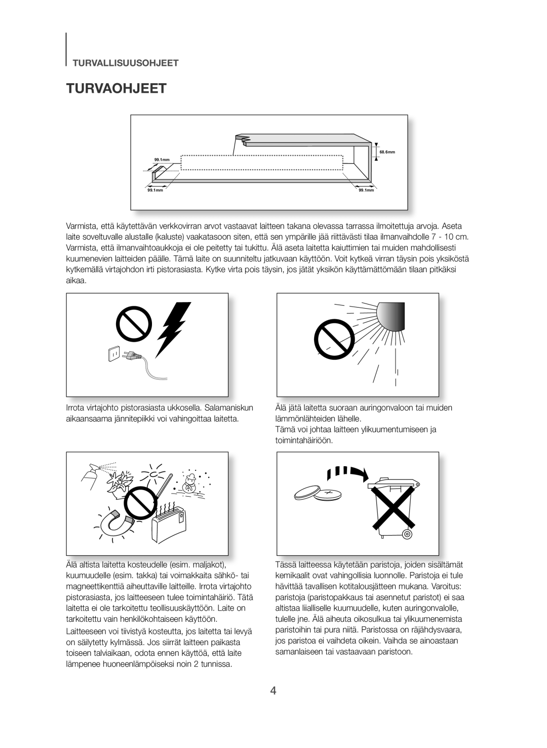 Samsung HW-J365/XE manual Turvaohjeet 