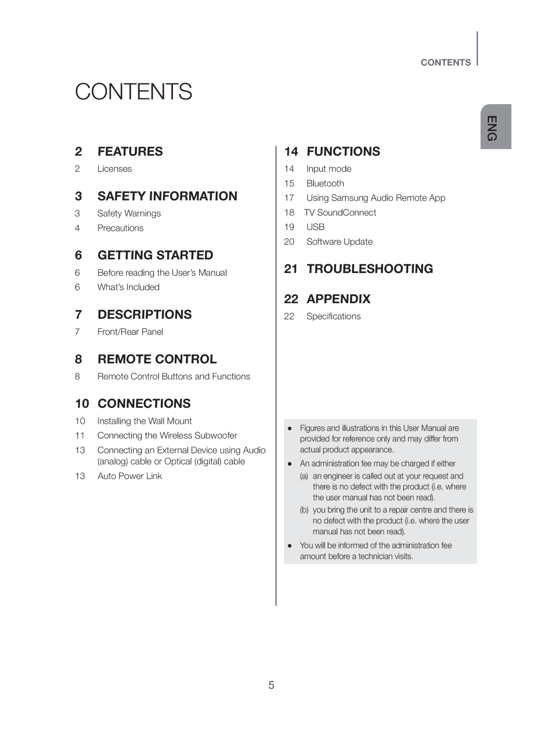 Samsung HW-J430/TK manual Contents 