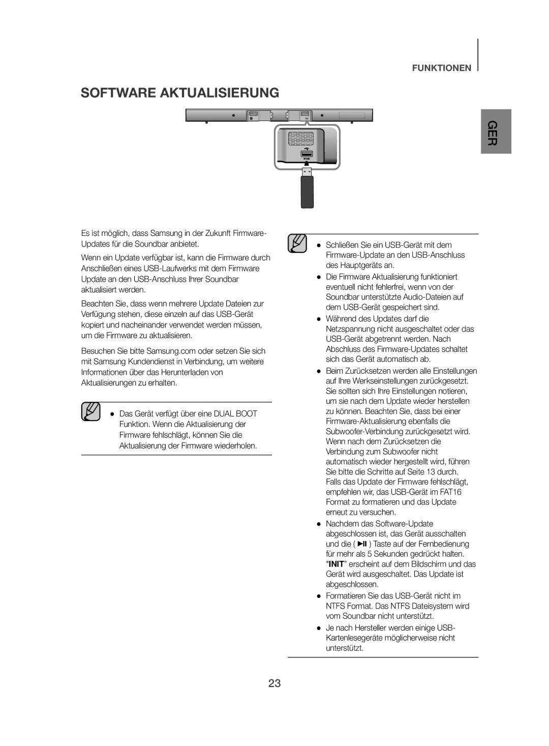 Samsung HW-J450/EN manual Software Aktualisierung 