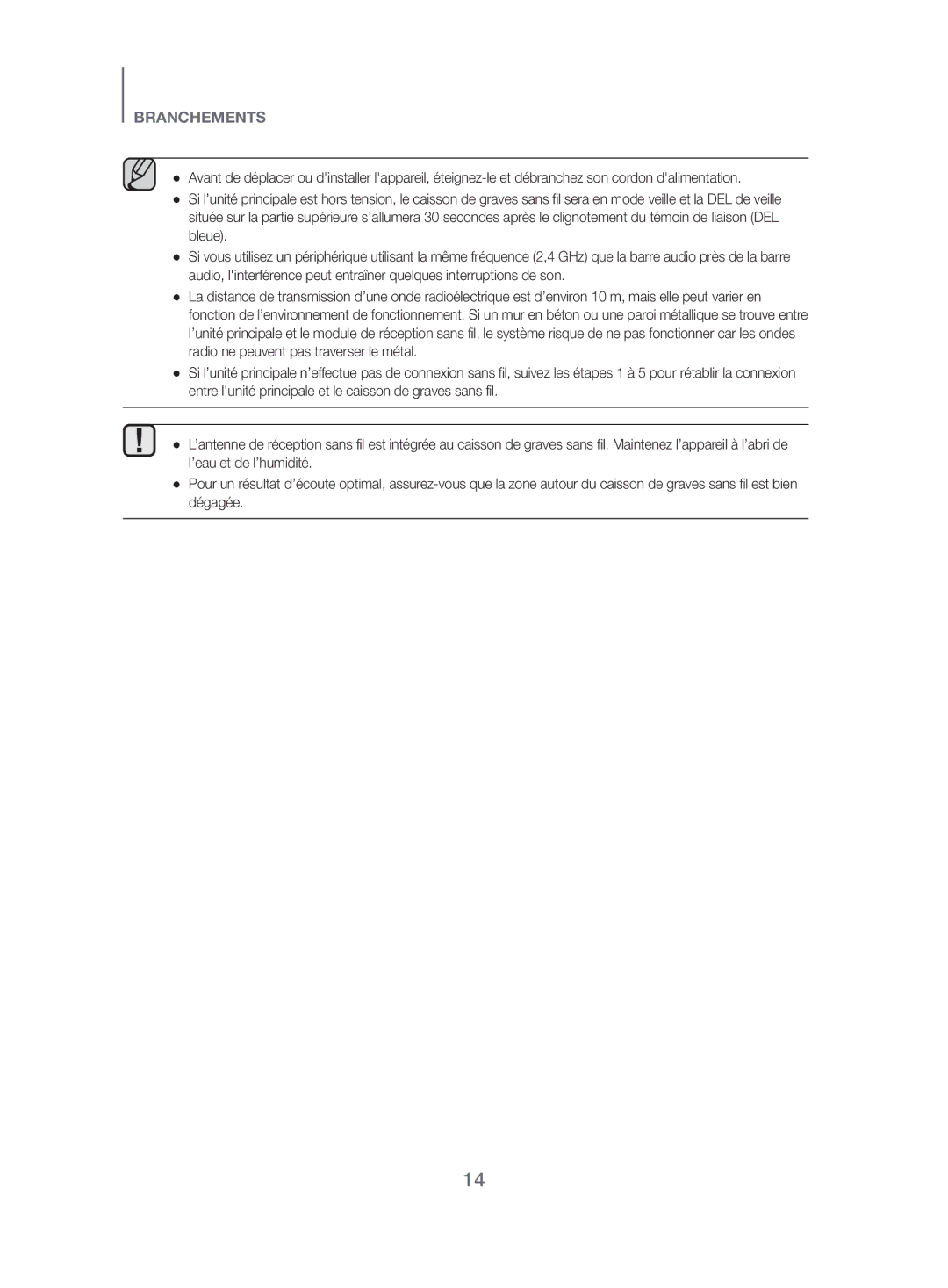 Samsung HW-J450/EN manual Branchements 