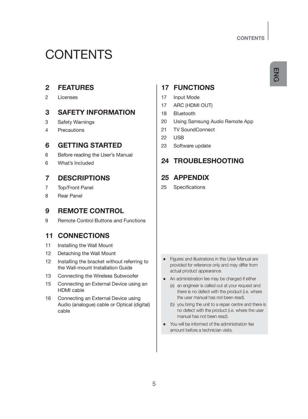 Samsung HW-J450/EN manual Contents 