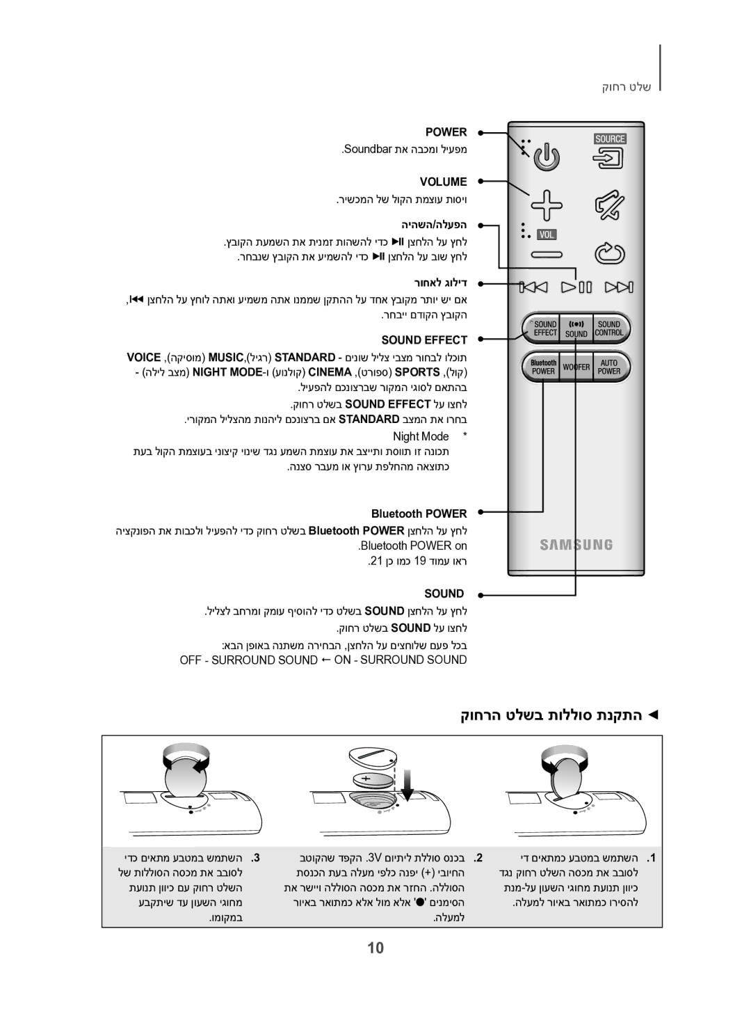 Samsung HW-J450/SQ manual קוחרה טלשב תוללוס תנקתה, היהשה/הלעפה, רוחאל גוליד, Bluetooth Power 