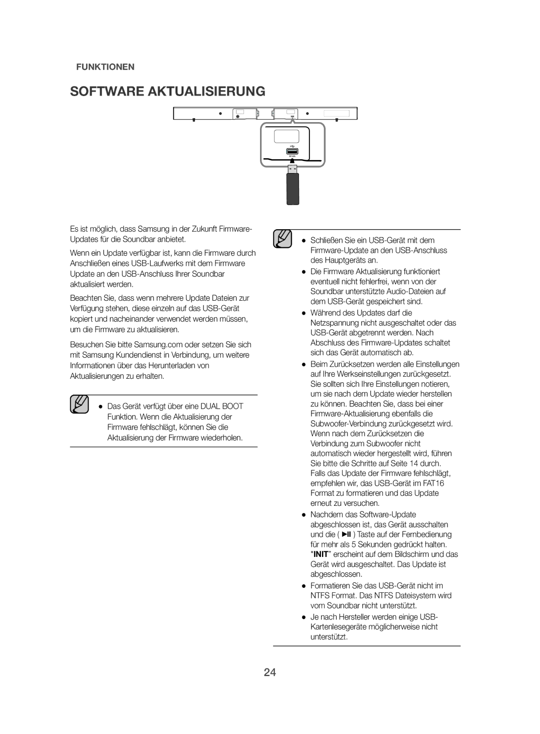 Samsung HW-J470/XN, HW-J470/EN manual Software Aktualisierung 