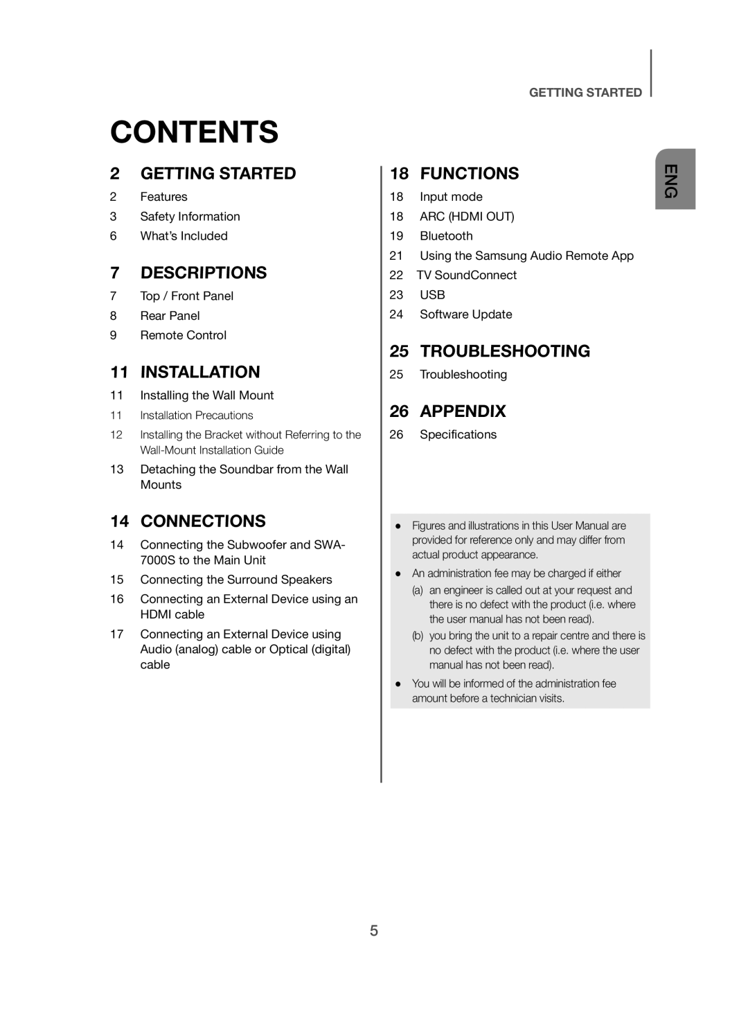 Samsung HW-J470/XN, HW-J470/EN manual Contents 