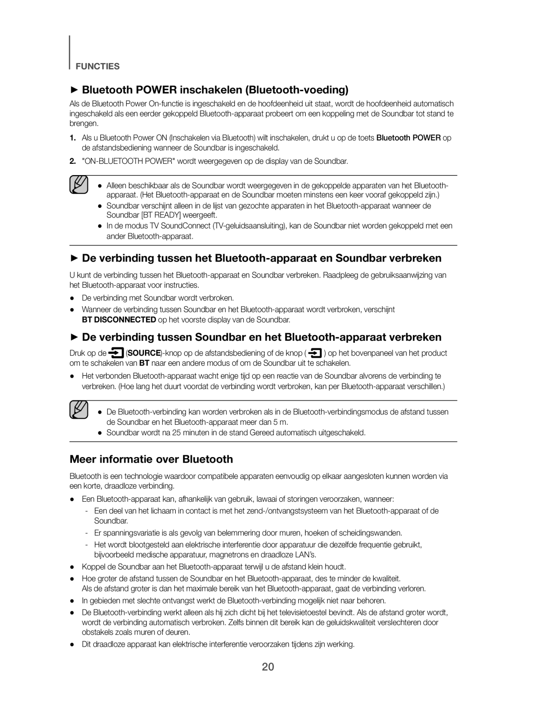 Samsung HW-J470/EN, HW-J470/XN manual ++Bluetooth Power inschakelen Bluetooth-voeding, Meer informatie over Bluetooth 