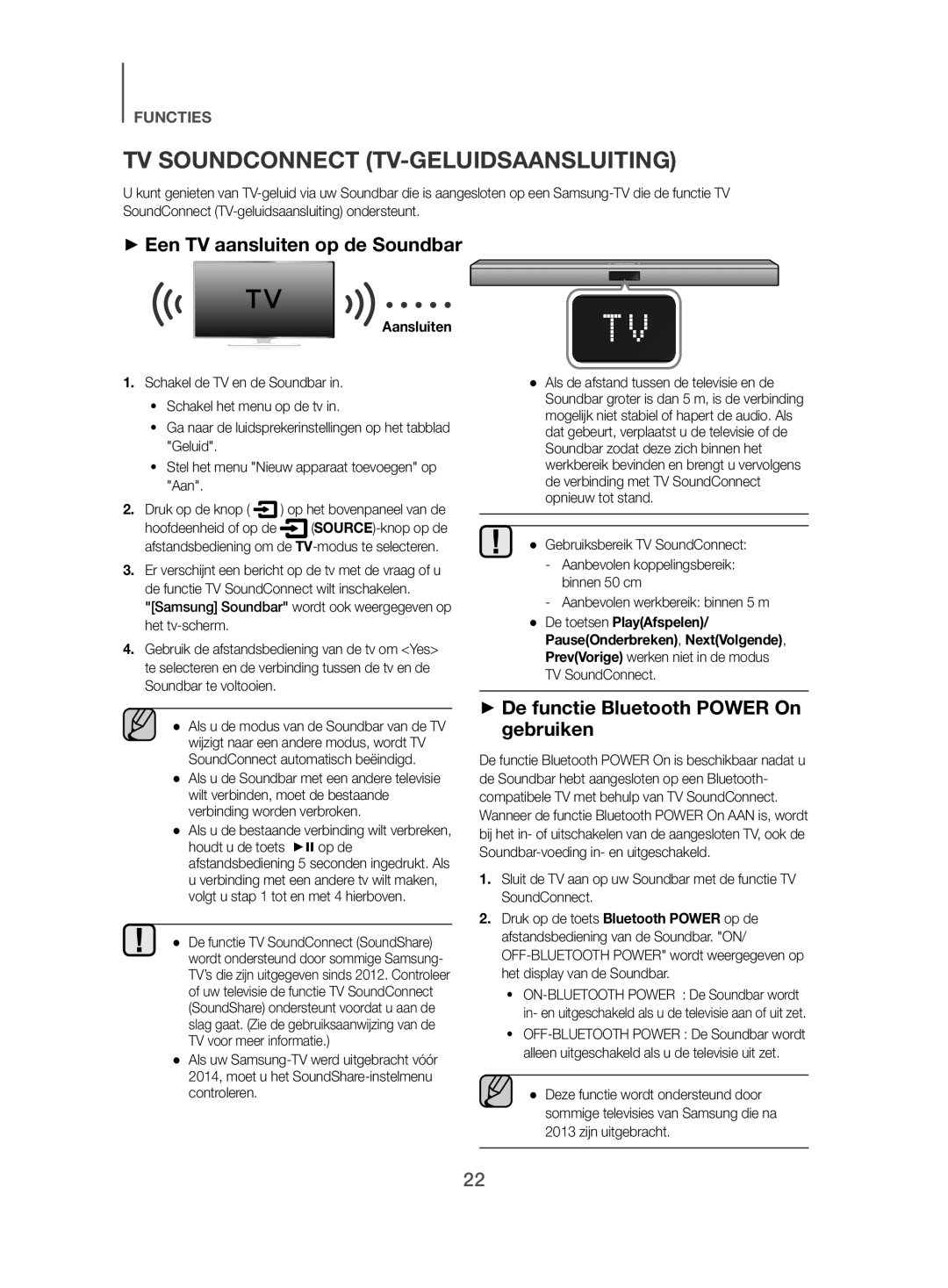 Samsung HW-J470/EN, HW-J470/XN manual TV Soundconnect TV-GELUIDSAANSLUITING, ++Een TV aansluiten op de Soundbar, Aansluiten 