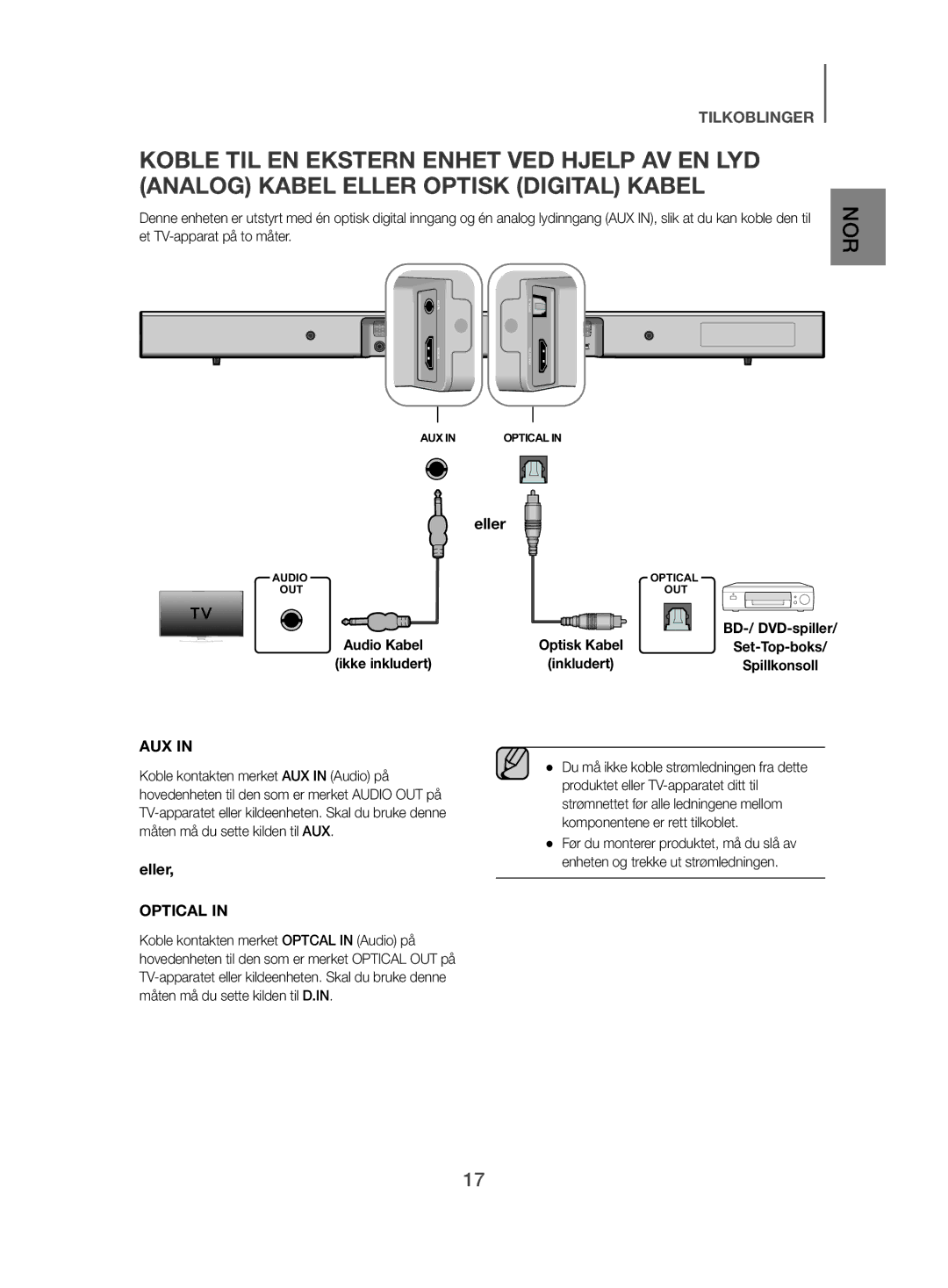 Samsung HW-J480/XE manual BD-/ DVD-spiller 