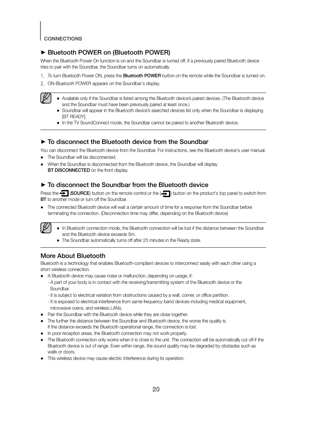 Samsung HW-J480/XE manual ++Bluetooth Power on Bluetooth Power 